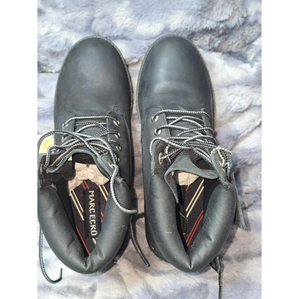 Marc‎ Ecko Rawling-Coso Mens Black Leather Water Resistant Boots 24595/BBK 8.5